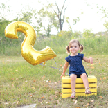 Balónek fóliový narozeniny číslo 2 zlatý 66cm